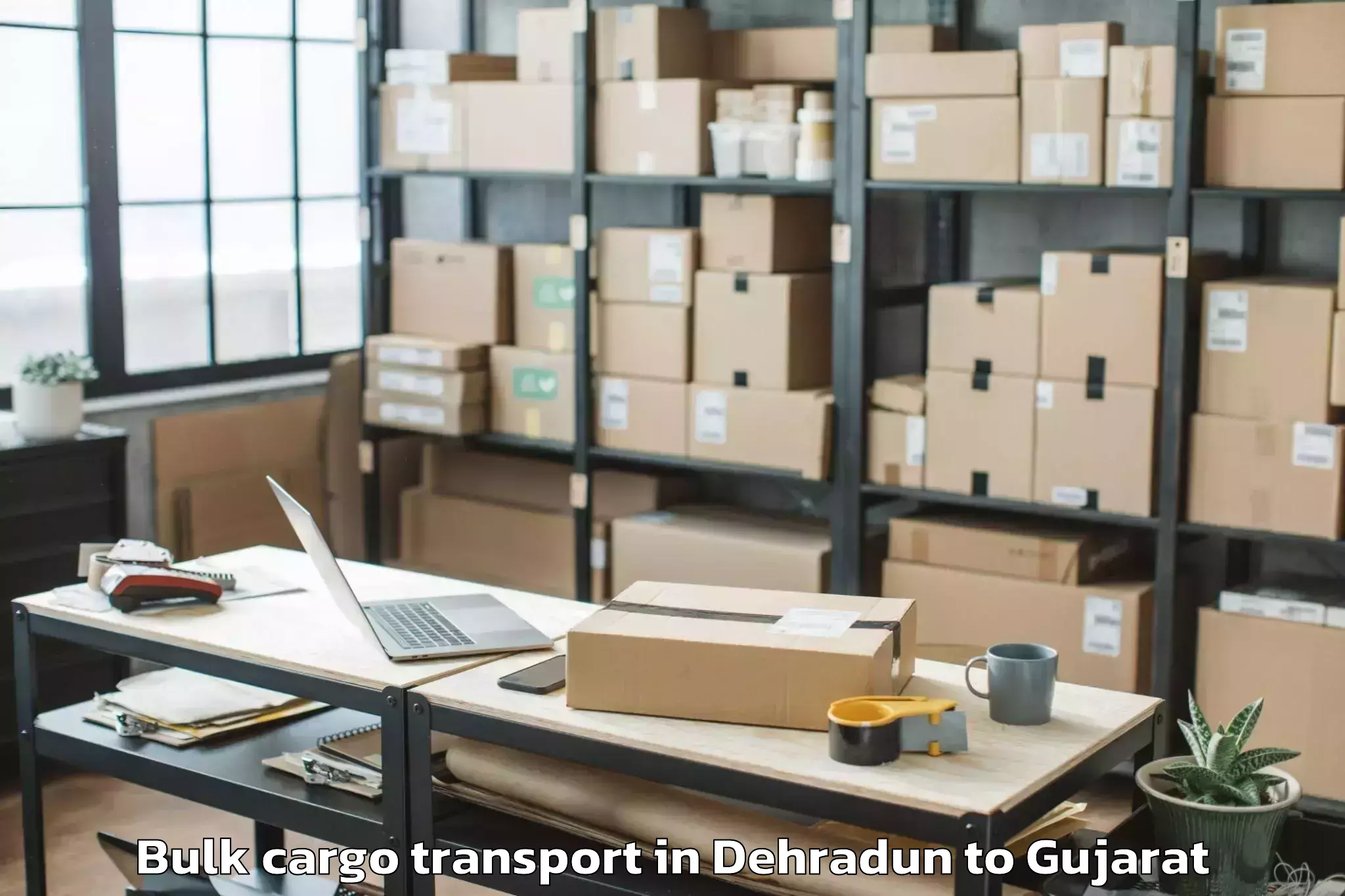 Trusted Dehradun to Kalavad Bulk Cargo Transport